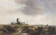 George cole The Windmilll on the Heath (mk37) oil on canvas